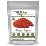 The Spice Way - Premium Crushed Aleppo Pepper Flakes 4 oz Kosher Non GMO Halaby Pepper Flakes Pul Biber Marash Chili Pepper
