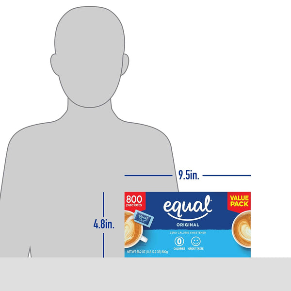 Equal 0-Calorie Sweetener Packets, Aspartame & Acesulfame-K, Zero Calorie Sugar Alternative, 800 Ct