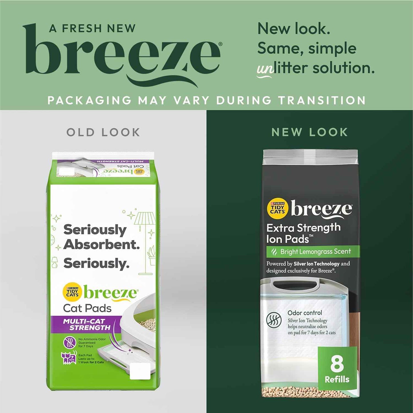 Purina Tidy Cats Cat Litter Breeze Pads Refill Pack Multi Cat Litter Pads - 8 ct. Bag