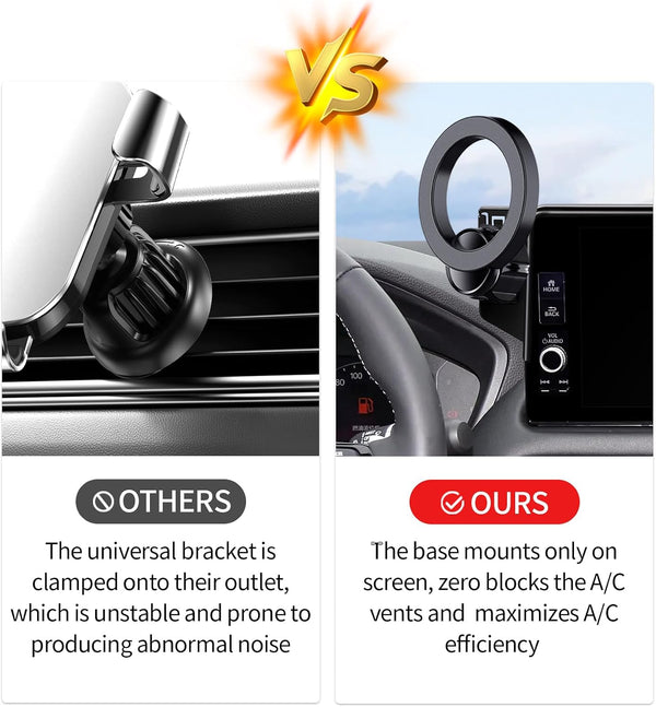 MaserWeller Car Phone Holder for Honda HR-V HRV 2023-2026 Accessories/CR-V CRV 2023 2024 2025 2026 Accessories 7/9-inch Screen Fixed Clip,Phone Mount Compatible with MagSafe, 360° Cell Phone Holder