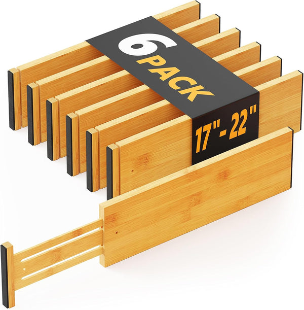 Bamboo dresser drawer dividers for organization and customization
