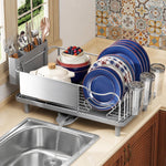 Stainless Steel Dish Drying Rack for Kitchen Counter with Large Capacity