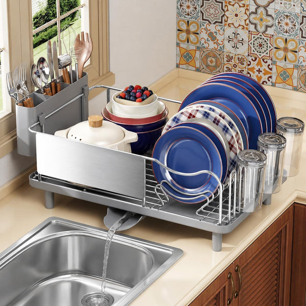 Stainless Steel Dish Drying Rack for Kitchen Counter with Large Capacity