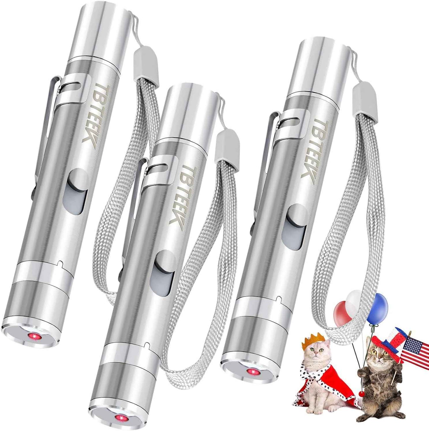 TBTeek Cat Toys, Rechargeable, 3 Light Modes & 5 Fun Patterns, Portable Interactive Kitten Pet Dog Cat Mouse Toy for Fun Chase Play Exercise