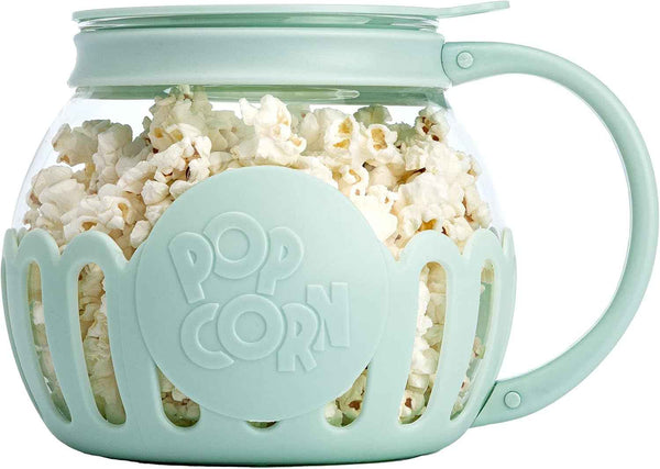 ecolution 1.5-quart aqua micro-pop microwave popcorn popper 3-in-1 lid dishwasher safe made without bpa