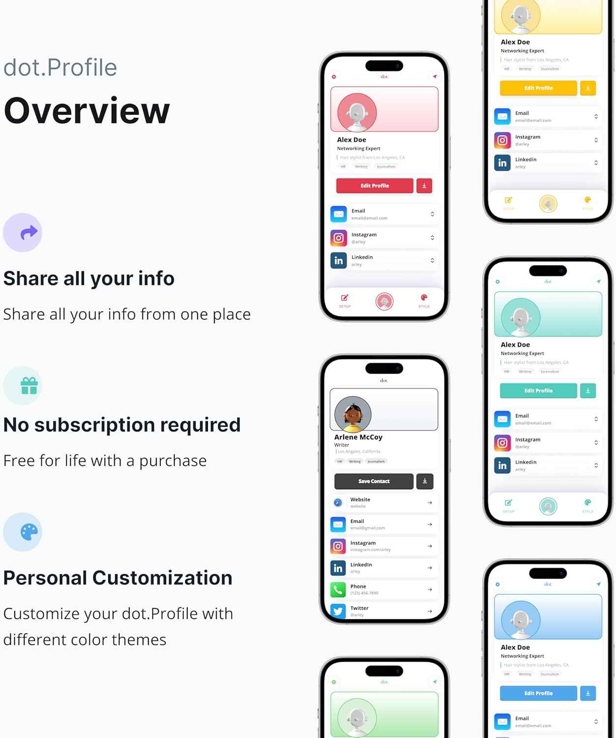 dot. Card - Digital Business Card - Tap Compatible with iPhone & Android (Black)