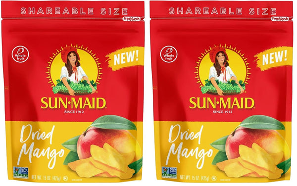 Sun-Maid Dried Mango Slices in 15 oz Resealable Bag with Cane Sugar