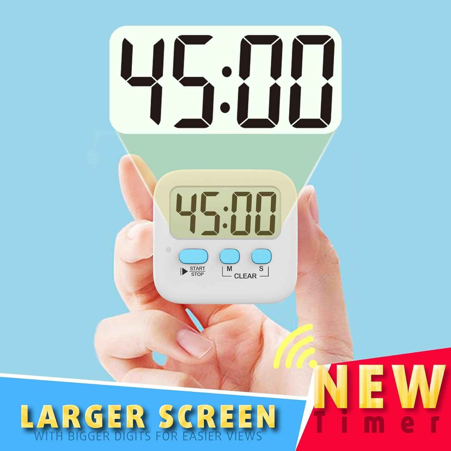 Antonki 2 Pack Digital Timer for Kids, Magnetic Countdown Kitchen Timers for Cooking, Egg, Classroom, Teacher, Exercise, Study, Oven - Battery Included