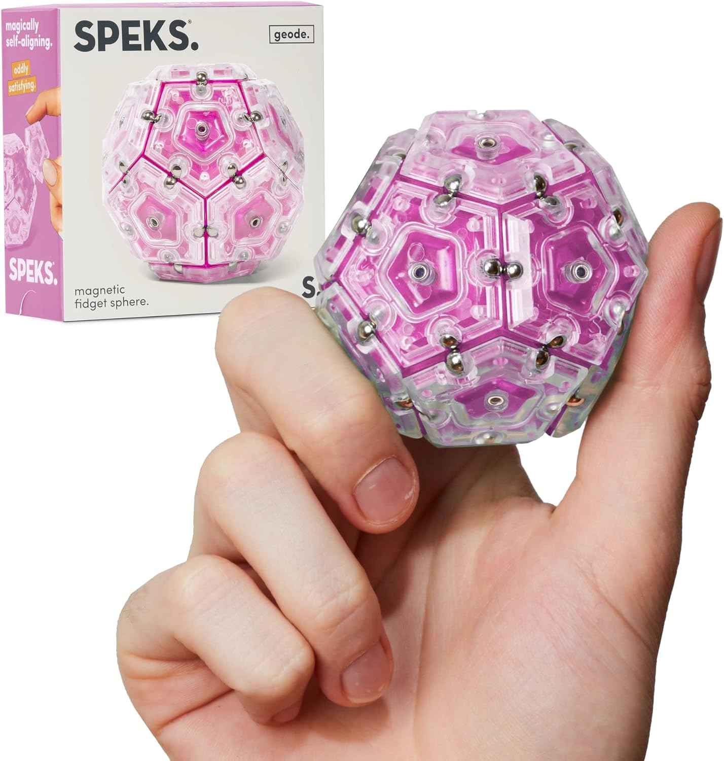 Speks Geode Magnetic Fidget Toy | Sensory Desk Toy for Adults & Teens 14+ | Stress Relief Gift | Sphere, Cool