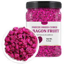 Premium Freeze Dried Dragon Fruit 5.3OZ/150g, Made with 100% Natural Dragonfruits Cube