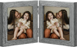 decorUhome double 4x6 picture frame vertical engineered wood bifold photo frame with plexiglass tabletop display black