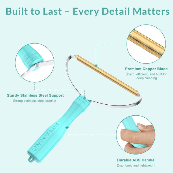 LINTPLUS Deep Cleaner Pro Pet Hair Remover for Multi Fabric Edge and Carpet Rake Scraper