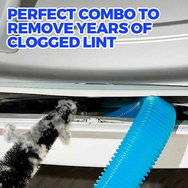 Holikme 2-piece dryer vent cleaner kit with lint vacuum attachment and flexible brush