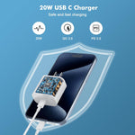 USB-C Wall Charger, 20W Power Adapter Replacement for Phones and Tablets