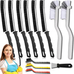 Crevice Cleaning Brush 12-Pack - Heavy Duty Hard Bristle Gap Brush for Deep Cleaning - Ultra-Thin Window Track Cleaning Tool for Shower Grout, Sliding Doors, Baseboards & Auto Detailing