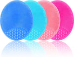 Silicone facial cleansing brush, 4 pack soft brush for deep cleaning, blackhead & acne pore care, gentle face exfoliator