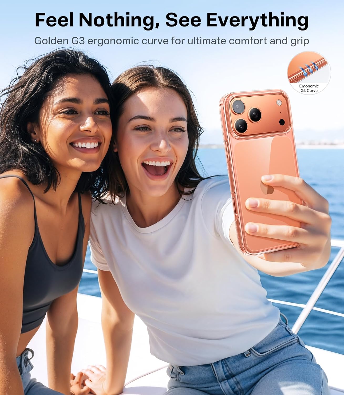 TORRAS Crystal Clear for iPhone 17 Pro Max Case, [Anti-Yellowing][Military-Grade Protection], Slim Transparent Anti-Scratch Back, Soft Bumper, Non-Slip Protective Phone Cover, Clear 6.9" - Rayz Mart