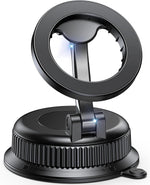 Magnetic Car Phone Holder for MagSafe, Strong Suction Cup Car Phone Mount for Dashboard & Windshield, 360° Rotatable & Foldable, Adjustable Cell Phone Holder for Car, Fits iPhone 12–17 Series