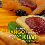 Dried Fruit Gift Basket with Exotic Fruits and Wooden Tray