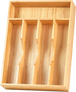 Bamboo kitchen drawer organizer for small drawers, 9 inch silverware tray holder