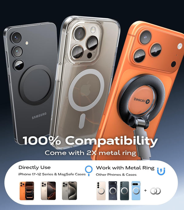 VICSEED 2026 Upgraded Car Phone Holder for Magsafe Car Mount [85 LBS Strongest Suction] Vacuum Magnetic Phone Holders for Your Car 360° Adjustable Car Phone Mount for iPhone 17 Pro Max 16 15 14 13 12