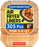 Air Fryer Liners for Ninja, 205 PCS Heavy-Duty Disposable Air Fryer Liners, 8" Round Airfryer Paper Liners for 5-8 QT Basket, Oil-Proof & Non-Stick Parchment Paper for Baking, Microwave, Oven, Pans
