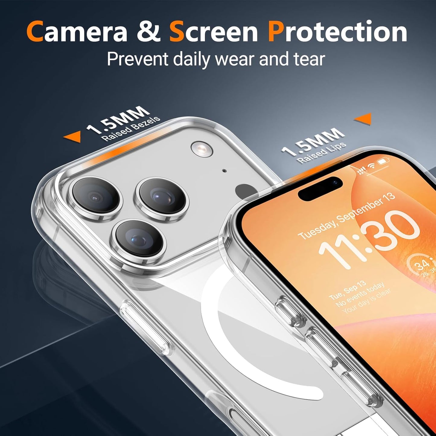 SPIDERCASE Magnetic for iPhone 17 Pro Max Case,with [3 Stand Ways] [Military Grade Drop Protection] with Invisible Stand Shockproof Slim Case for iPhone 17 Pro Max 6.9",Clear