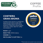 Lavazza Costiera Gran Aroma single-serve Keurig K-Cup pods, light roast coffee, 60-count box