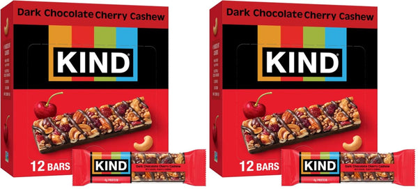 KIND Dark Chocolate Nuts & Sea Salt Bars, Gluten Free, Low Sugar, High Fiber, 12 Count