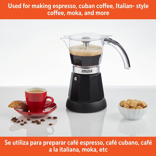 IMUSA 6 or 3 Cup Electric Espresso Maker for Coffee