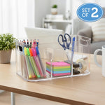 STORi Bliss 5-Compartment Plastic Cosmetics Storage Organizer Set of 2