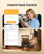 oneisall automatic cat feeder with 5g wifi, timed dry food dispenser for 2 small pets