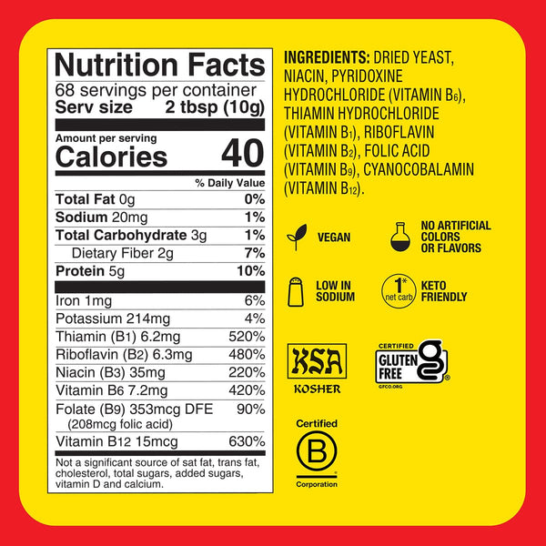 Bragg Premium Nutritional Yeast Seasoning - 24oz Original - Vegan, Gluten-Free Parmesan Cheese Substitute with Protein & Vitamins