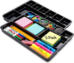 Desk drawer organizer tray with 9 storage compartments for home and office use