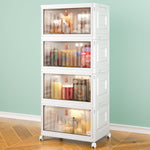 4-tier storage bins with lids for home office and dorm use