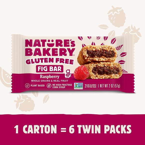 Gluten-free fig bars with real fruit and non-GMO ingredients in a twin pack