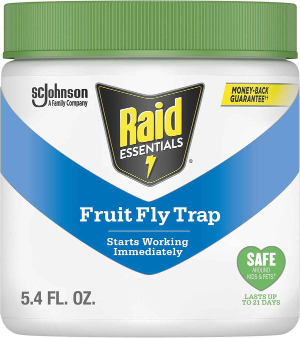 Raid Essentials Fruit Fly Trap for Indoors, 5.4 oz, Child and Pet Safe