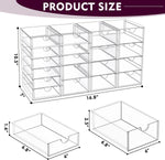 Acrylic Makeup Organizer with 19 Drawers for Bathroom Vanity Desk