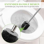 Compact Toilet Brush & Holder, Stainless Steel Handle, Space Saving for Storage