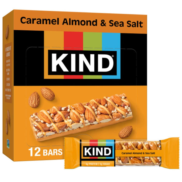KIND Dark Chocolate Nuts & Sea Salt Bars, Gluten Free, Low Sugar, High Fiber, 12 Count