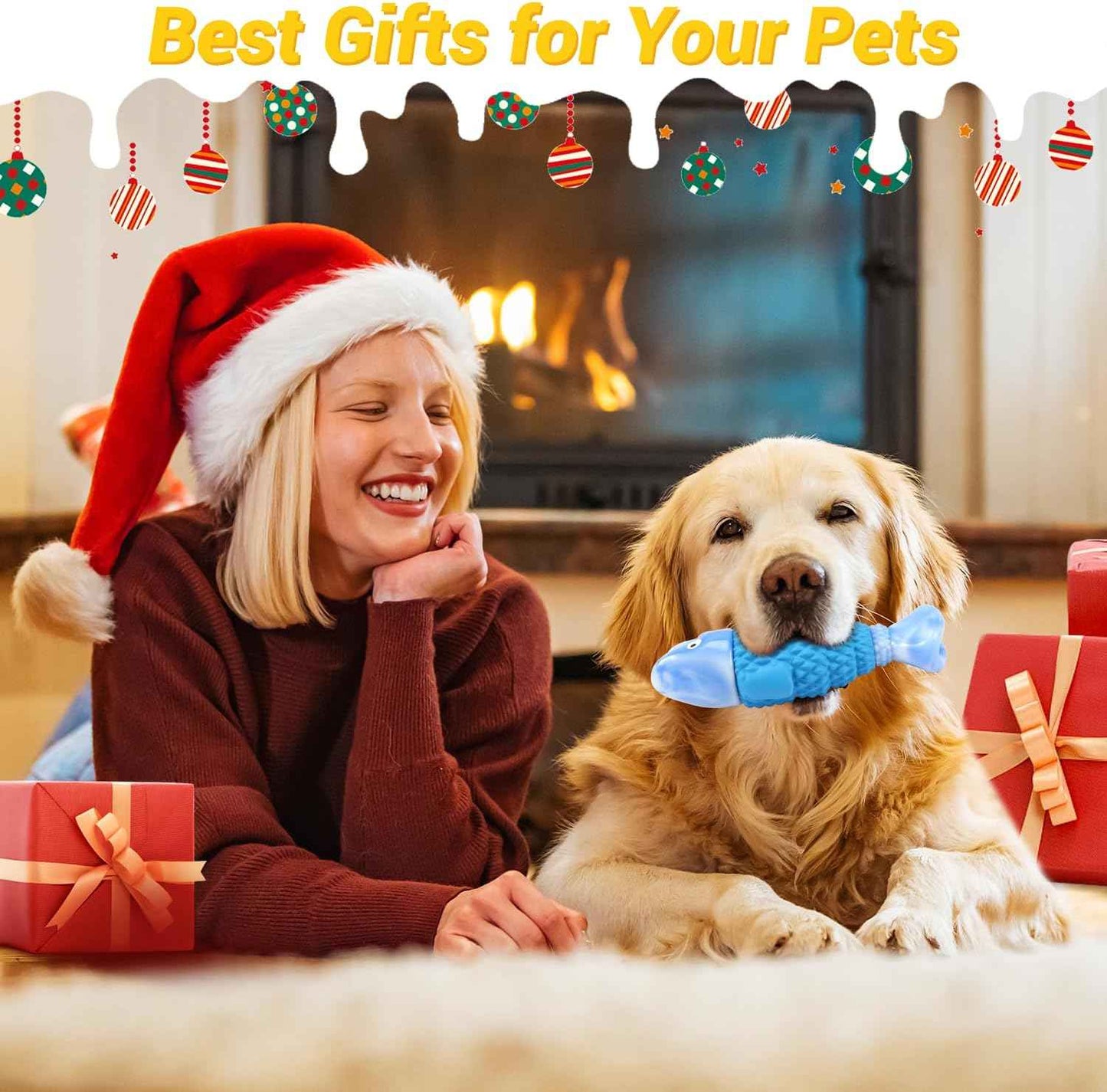 WinTour Tough Dog Toys for Aggressive Chewers, Indestructible Dog Chewers for Medium & Large Breeds, Squeaky Durable Chew Toys to Keep Them Busy, Reduce Boredom, Teeth Cleaning, Bacon Flavor