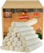 Cowdog Chews Retriever roll 9-10 inch all natural rawhide dental chews product 20 pack