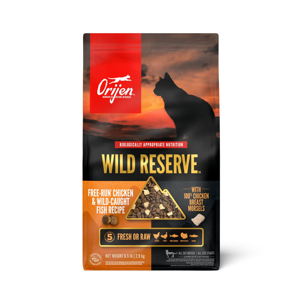 orijen wild reserve dry cat food 6.5lb bag high protein cat kibble with chicken breast morsels