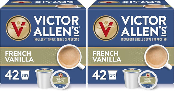 Victor Allen's Coffee Sweet and Salty Caramel Flavored Cappuccino Mix, 42 Count, Single Serve K-Cup Pods for Keurig K-Cup Brewers