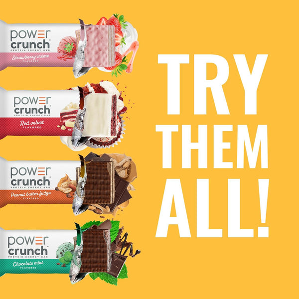 Power Crunch Protein Energy Wafer Bars, French Vanilla Creme, 1.4 Ounce, 12 Count