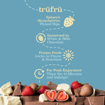 trufru natures strawberries hyper-chilled white milk chocolate 8 ounce bag