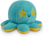 TeeTurtle Reversible Octopus Plushie - 4-Inch Pink + Aqua Two-Sided Flip Plush Toy with Embroidered Details - Cute Mini Collectible Plush for Kids, Teens, and Adults
