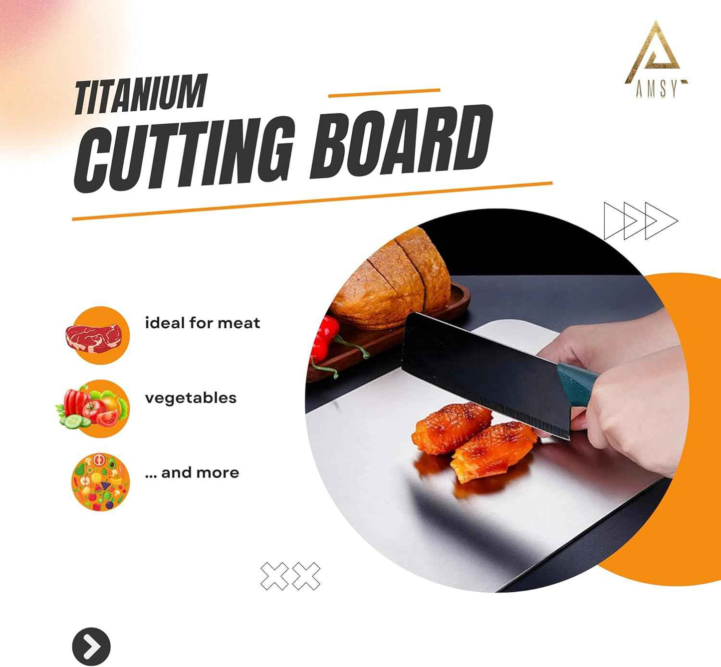 Titanium Cutting Board - Titanium Cutting Mat for Kitchen (13 * 9 Inches), Dishwasher Safe Metal Chopping Board, Crack-Resistant Kitchen Cutting Board, Easy to Clean Kitchen Gadget