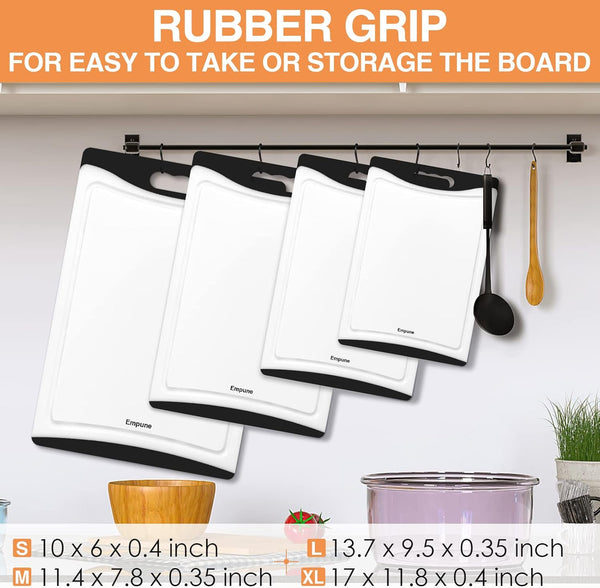 Set of 4 Extra Large Plastic Cutting Boards for Kitchen