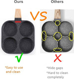 HUPECHAM 4-Cup Egg Pan Nonstick, and Granite Egg Frying Pan, Versatile Breakfast Skillet for Eggs, Pancakes, Plett, Crepes, Compatible with Gas Stove and Induction Cooktop
